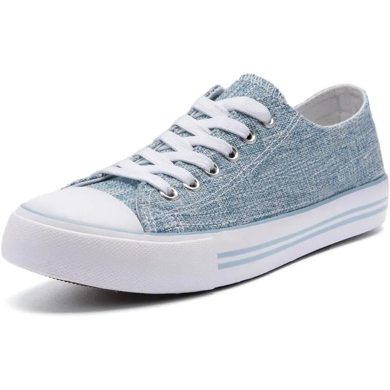 Mono Canvas Sneakers With Lace Up Detail