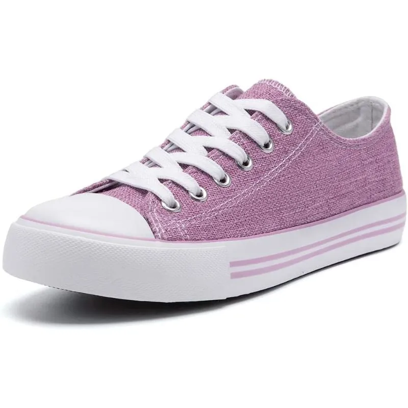 Mono Canvas Sneakers With Lace Up Detail