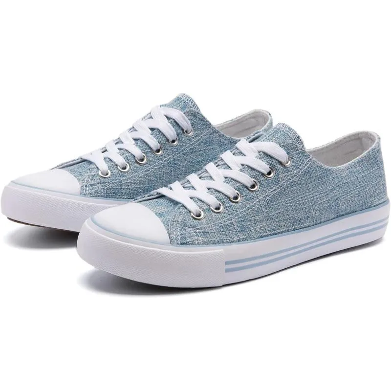 Mono Canvas Sneakers With Lace Up Detail