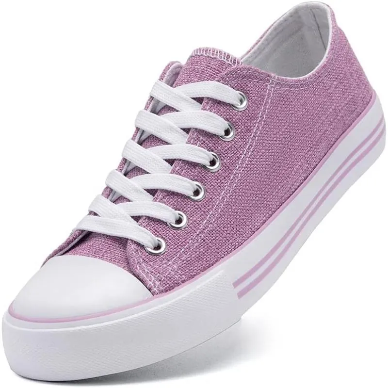 Mono Canvas Sneakers With Lace Up Detail
