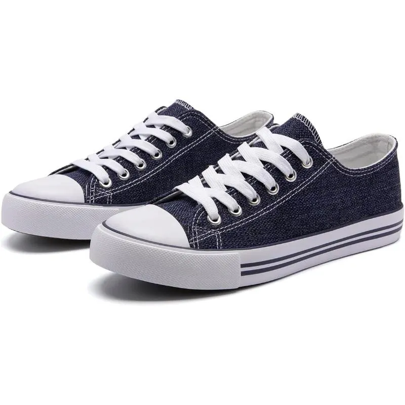 Mono Canvas Sneakers With Lace Up Detail