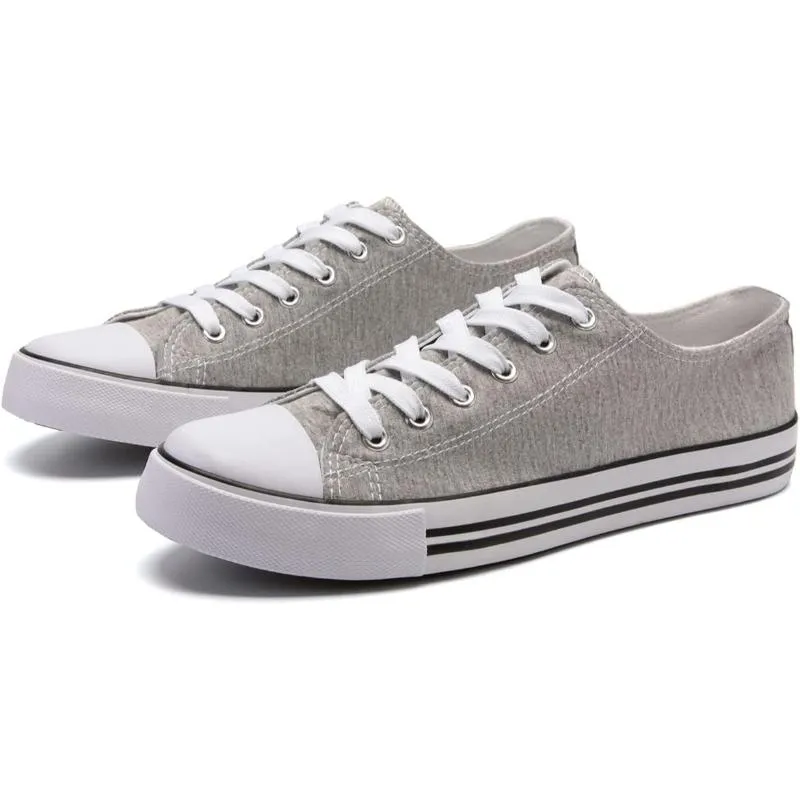 Mono Canvas Sneakers With Lace Up Detail