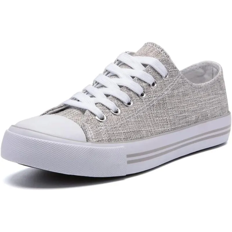 Mono Canvas Sneakers With Lace Up Detail