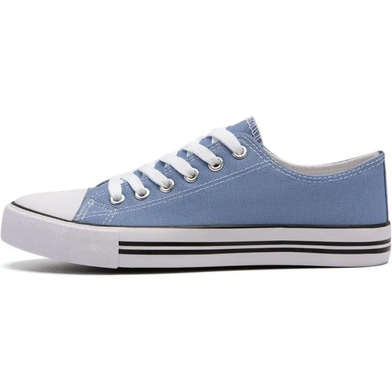 Mono Canvas Sneakers With Lace Up Detail