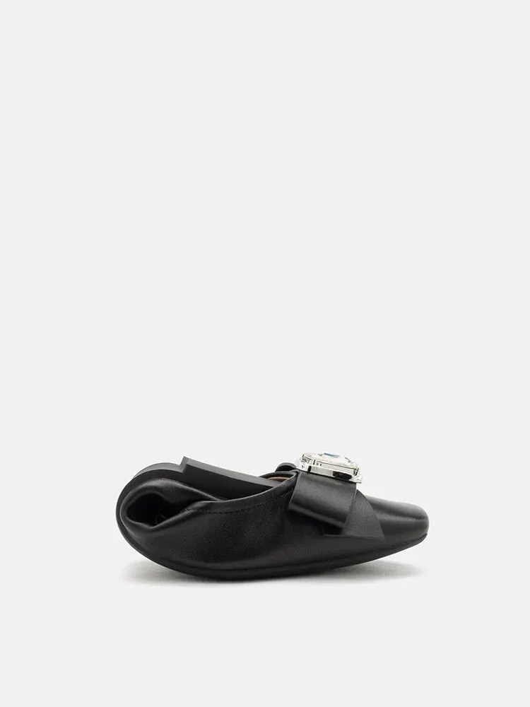 Noelle Diamante Bow Foldable Flats