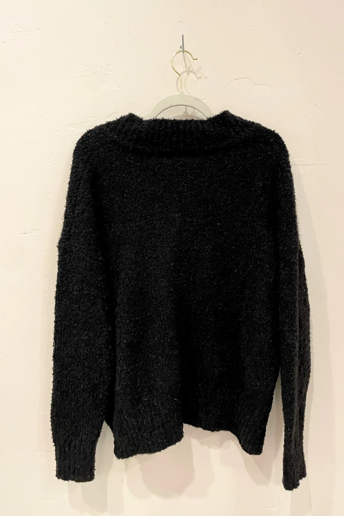 PETAL   PUP - BLACK V NECK SWEATER