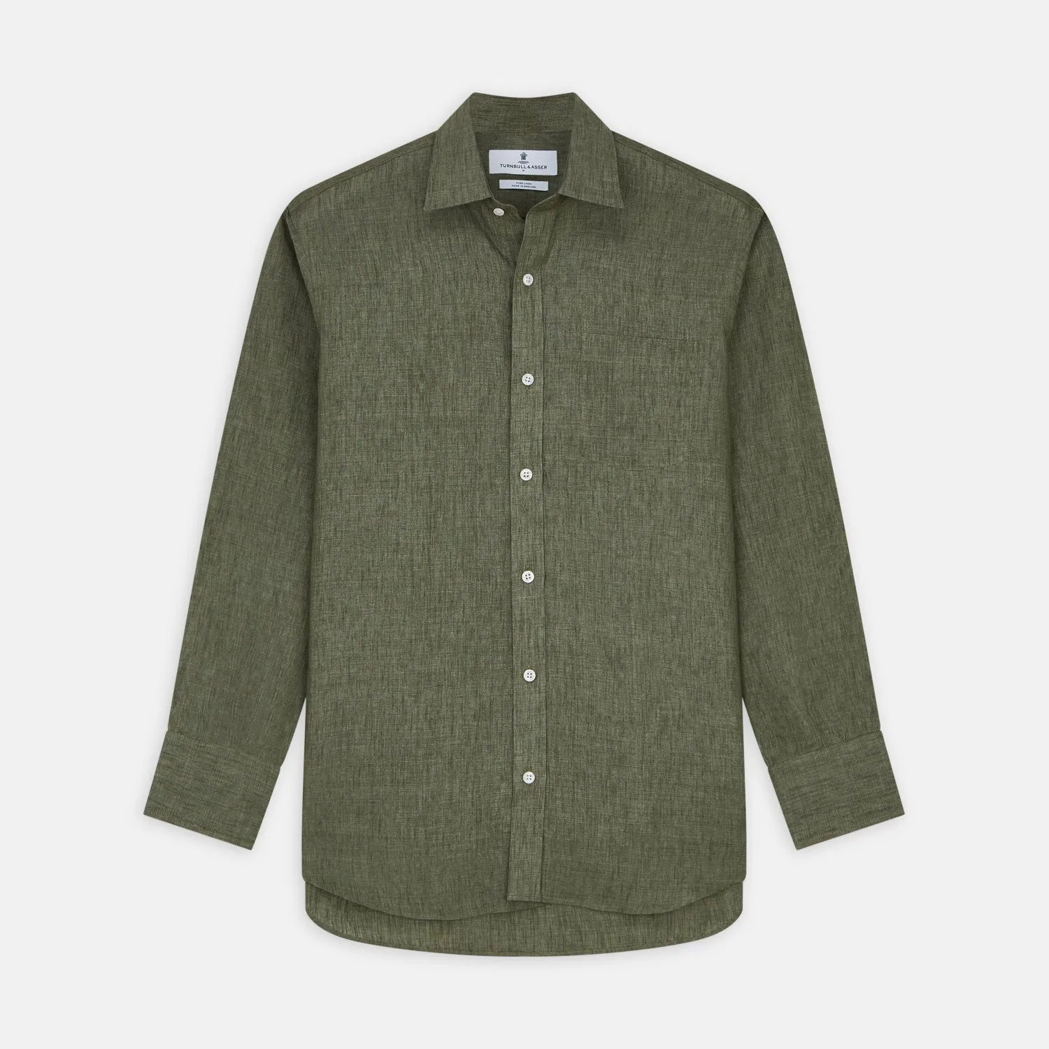 Sage Green Linen Weekend Fit Finch Shirt
