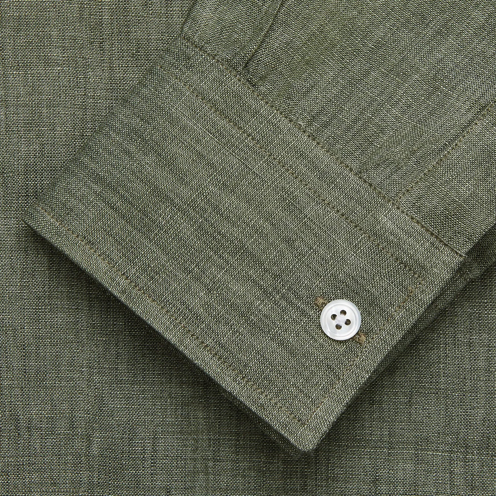 Sage Green Linen Weekend Fit Finch Shirt