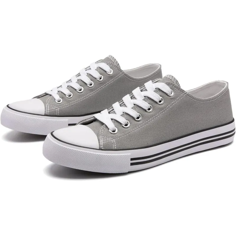 Solid Color Canvas Lace Up Shoes For Men
