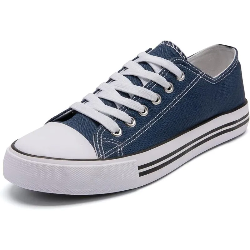 Solid Color Canvas Lace Up Shoes For Men
