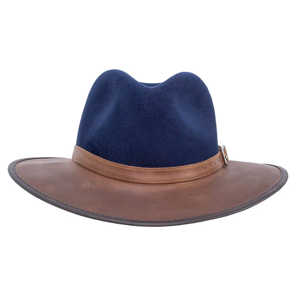 Summit | Mens Felt Leather Fedora Hat