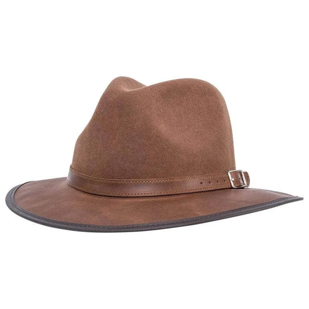 Summit | Mens Felt Leather Fedora Hat