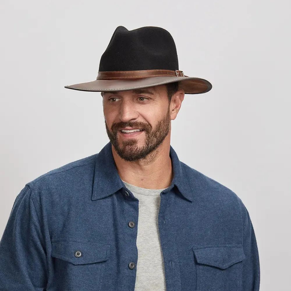 Summit | Mens Felt Leather Fedora Hat