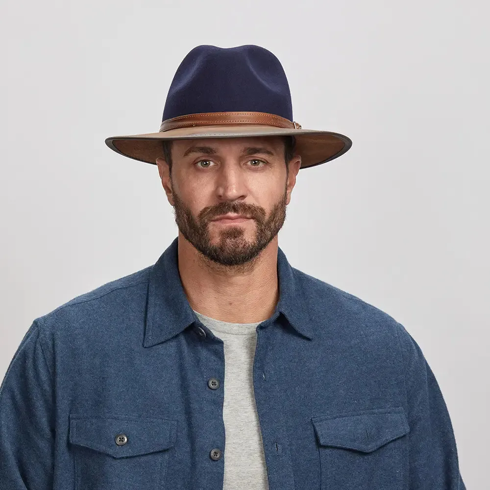 Summit | Mens Felt Leather Fedora Hat