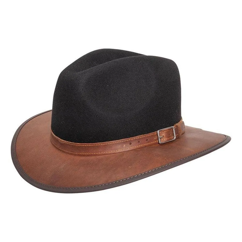 Summit | Mens Felt Leather Fedora Hat
