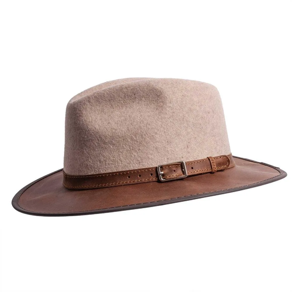 Summit | Mens Felt Leather Fedora Hat