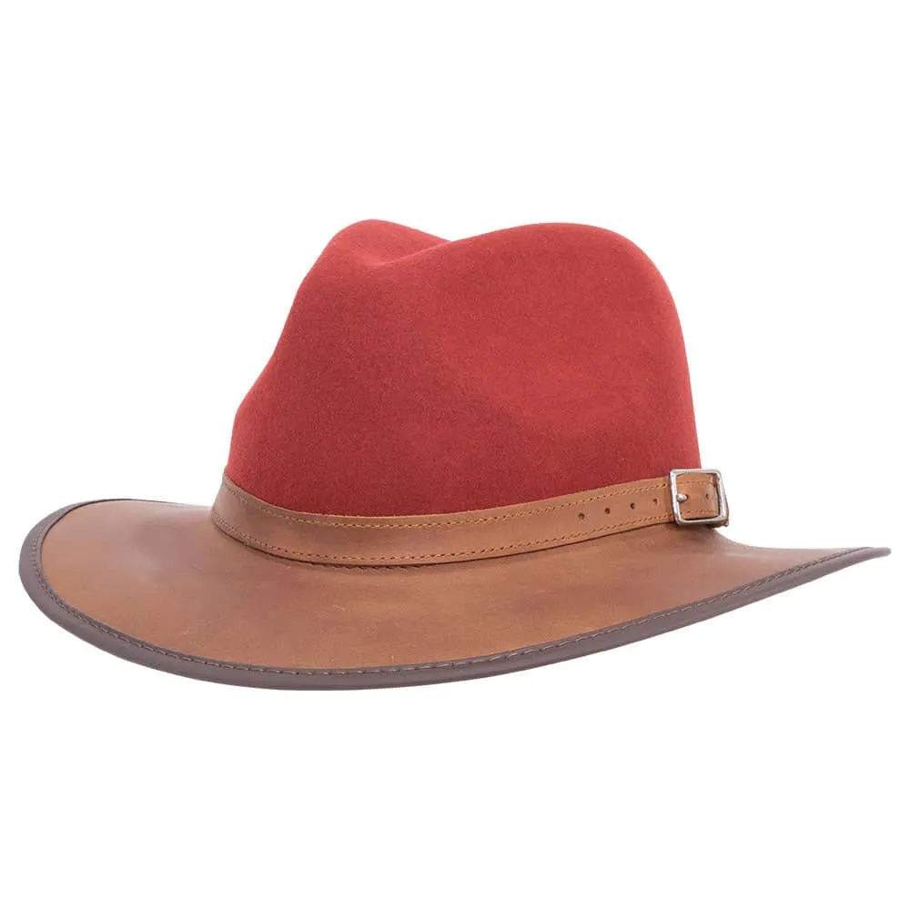 Summit | Mens Felt Leather Fedora Hat