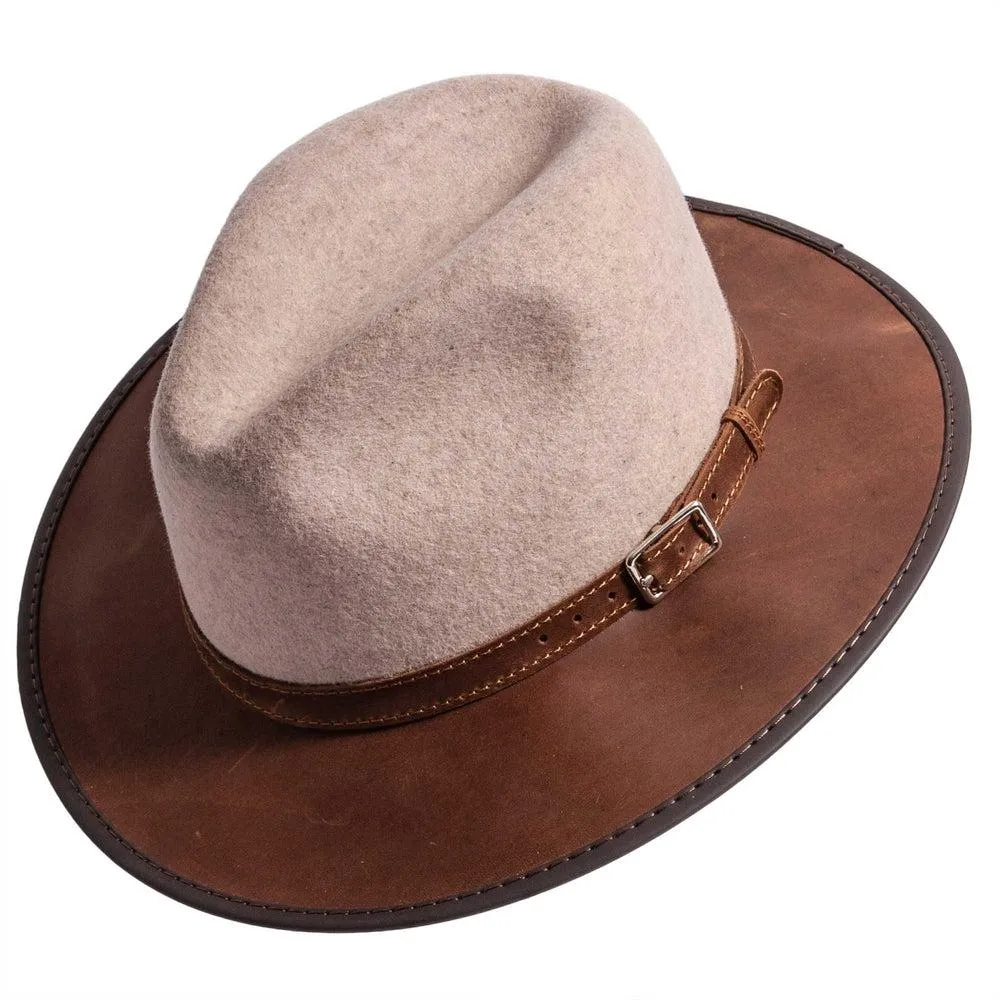 Summit | Mens Felt Leather Fedora Hat