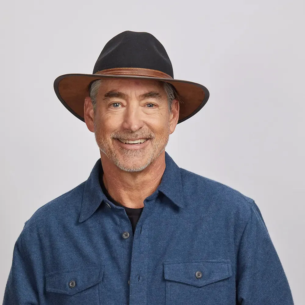 Summit | Mens Felt Leather Fedora Hat