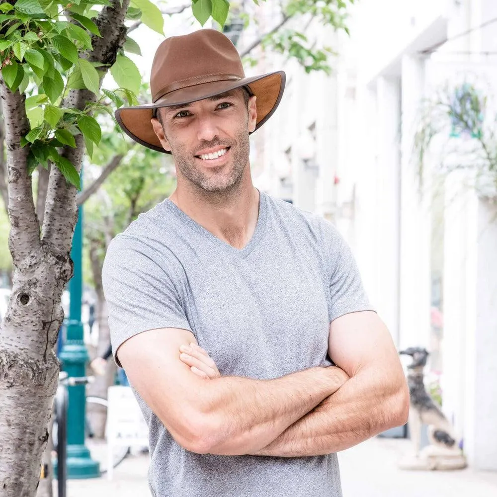 Summit | Mens Felt Leather Fedora Hat