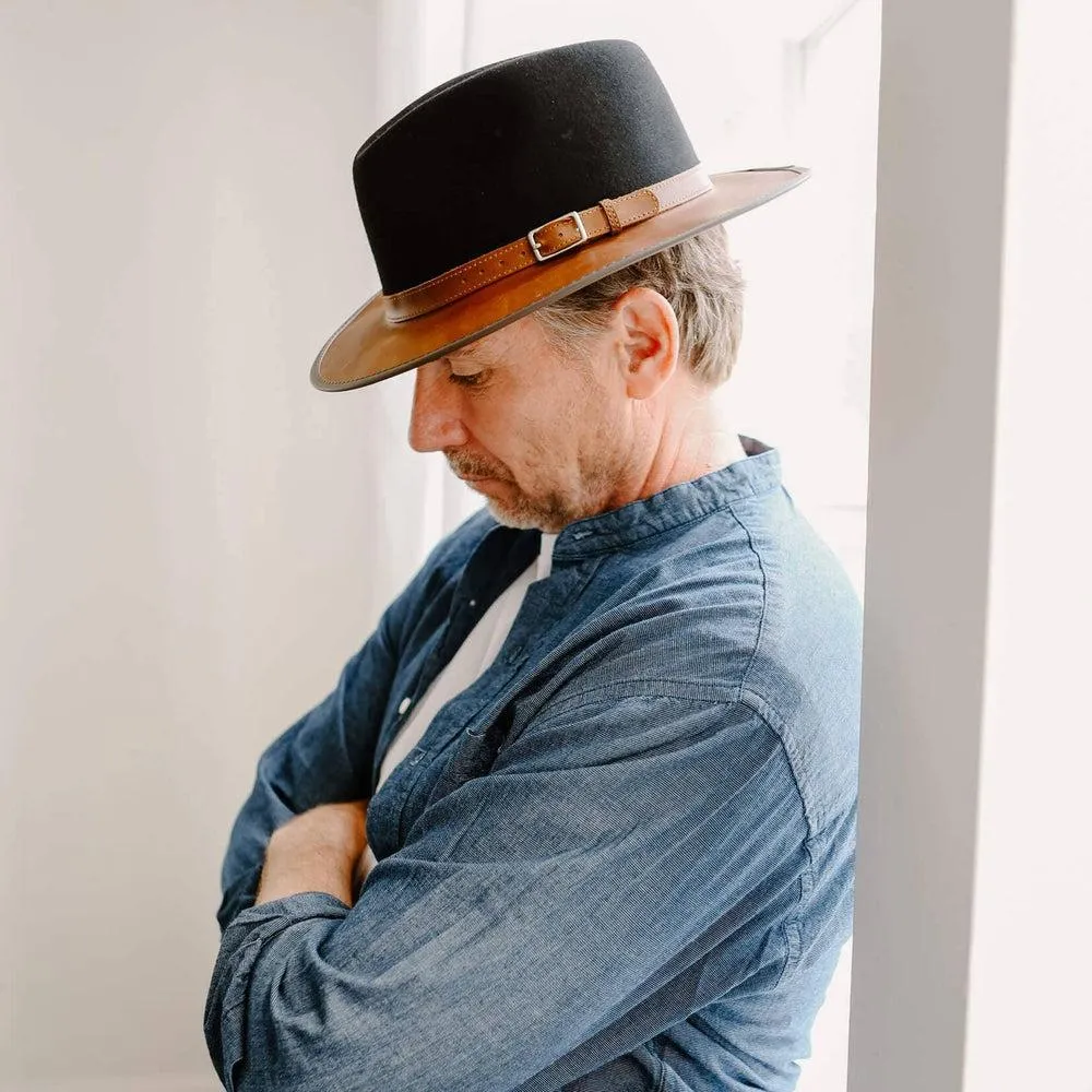 Summit | Mens Felt Leather Fedora Hat