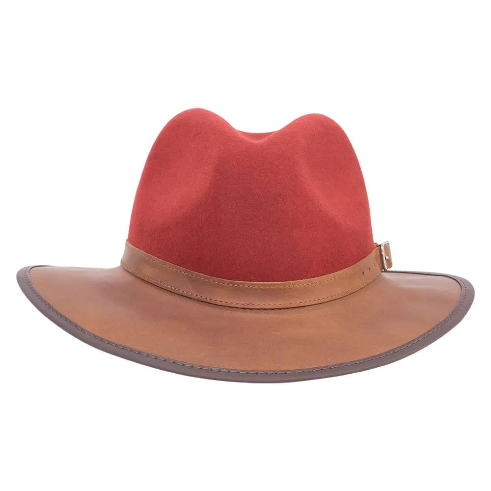 Summit | Mens Felt Leather Fedora Hat