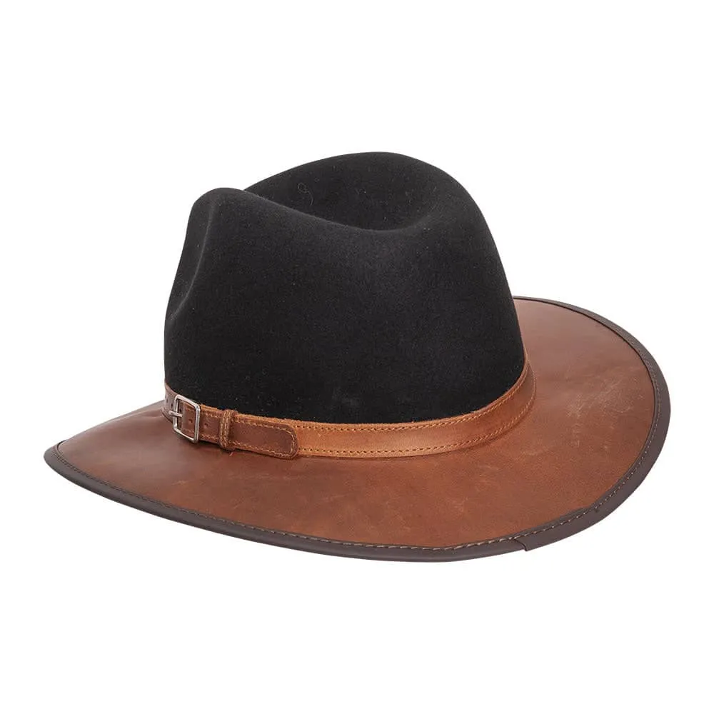 Summit | Mens Felt Leather Fedora Hat