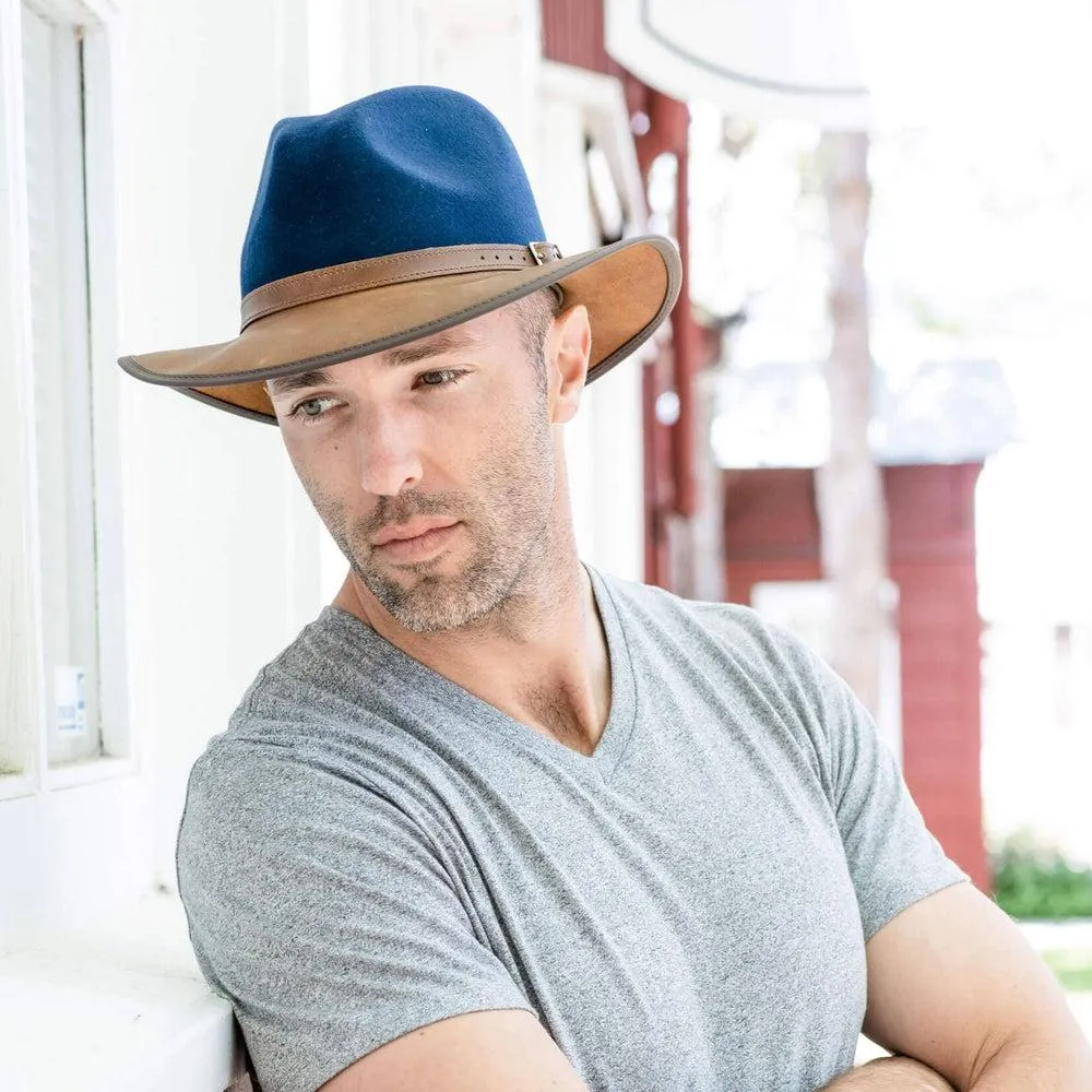 Summit | Mens Felt Leather Fedora Hat