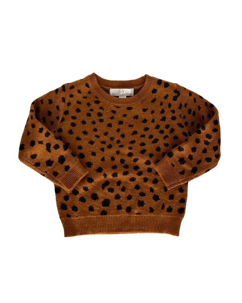 Teddy Cozy Sweater - Safari Dot