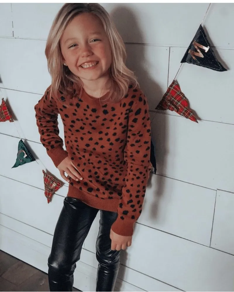 Teddy Cozy Sweater - Safari Dot