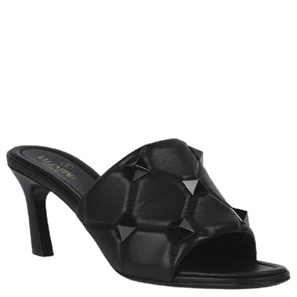 Valentino Black Quilted Studded Heels