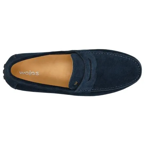 Wojas Dark Blue Leather Loafers | 10116-66